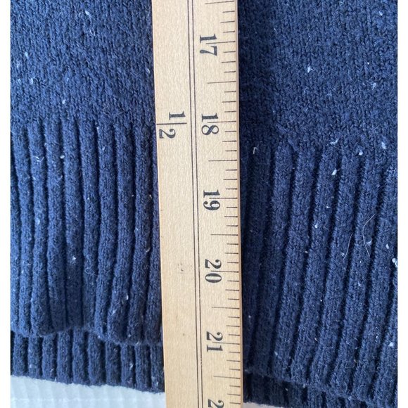 Loft Oversized Navy with White Flecks Coastal Knit Turtleneck Sweater Size S - Picture 9 of 11